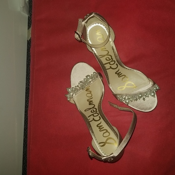 ❤ Sam Edelman Dressy Heel Front Strap w-Pearl Bead - Blush Pink - Picture 4 of 9